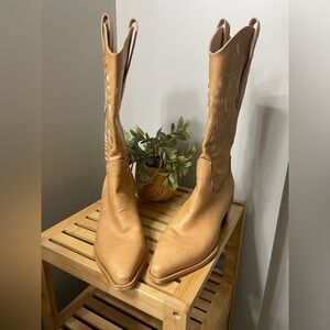 Billini Tan Heeled Cowgirl Boots Size 9